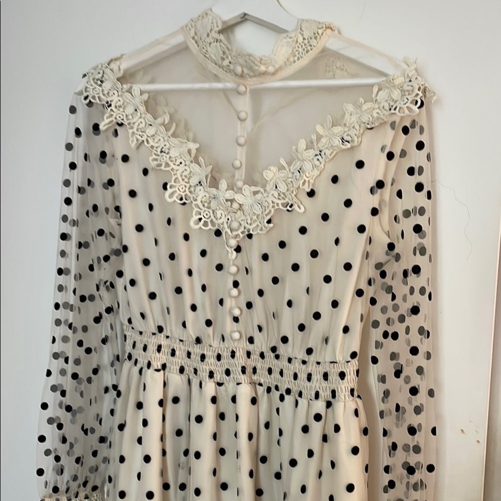 Elegant Black Polka Dot Dress